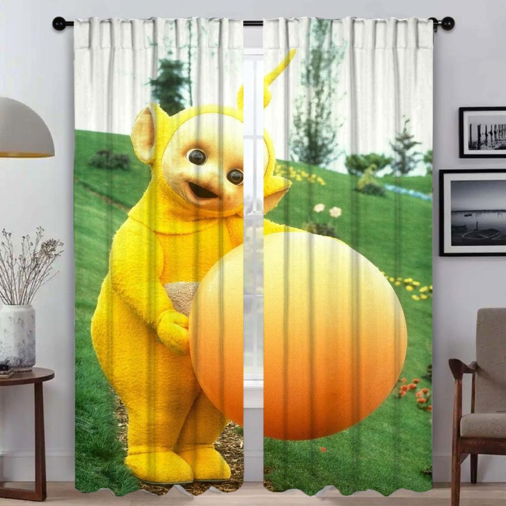 

Современные шторы для гостиной, 2 шт., шторы с изображением Телепузиков, затемняющие шторы для комнаты, 2 панели, тюль для украшения на Хэллоуин для спальни W50xH70cmx2pcs-CL