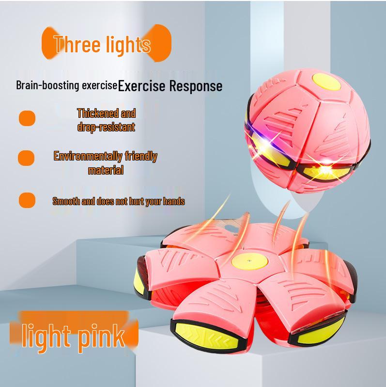 Magic Flying Saucer Ball: Deformable Outdoor Stomp Toy with Lights for Kids