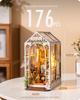 Robotime Rolife DIY Book Nook Kit Garden House Miniature Kit Creative Decorative Bookend Bookshelf Christmas Gifts for Adults