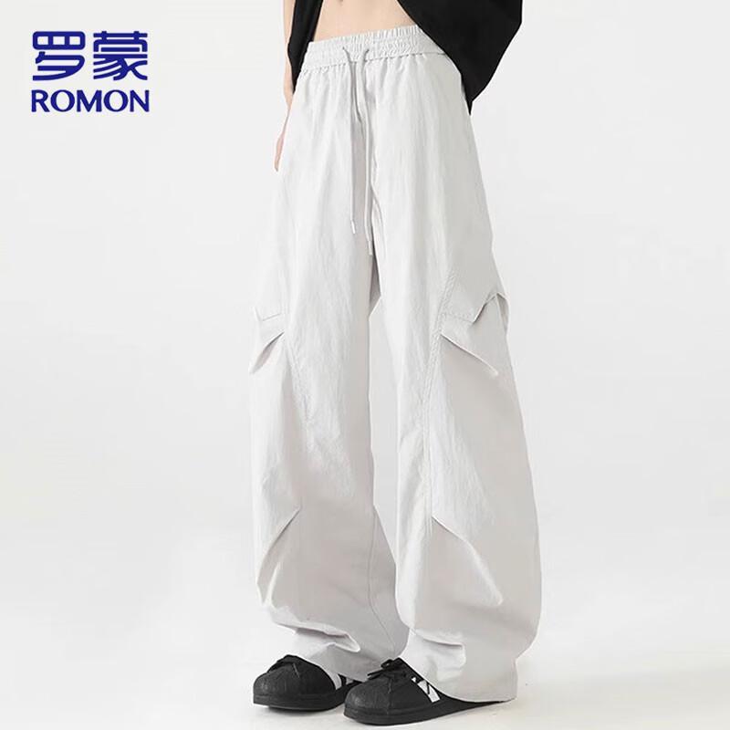 

ROMON Men s Quick-Dry Loose Fit Parachute Cargo Pants 5XL