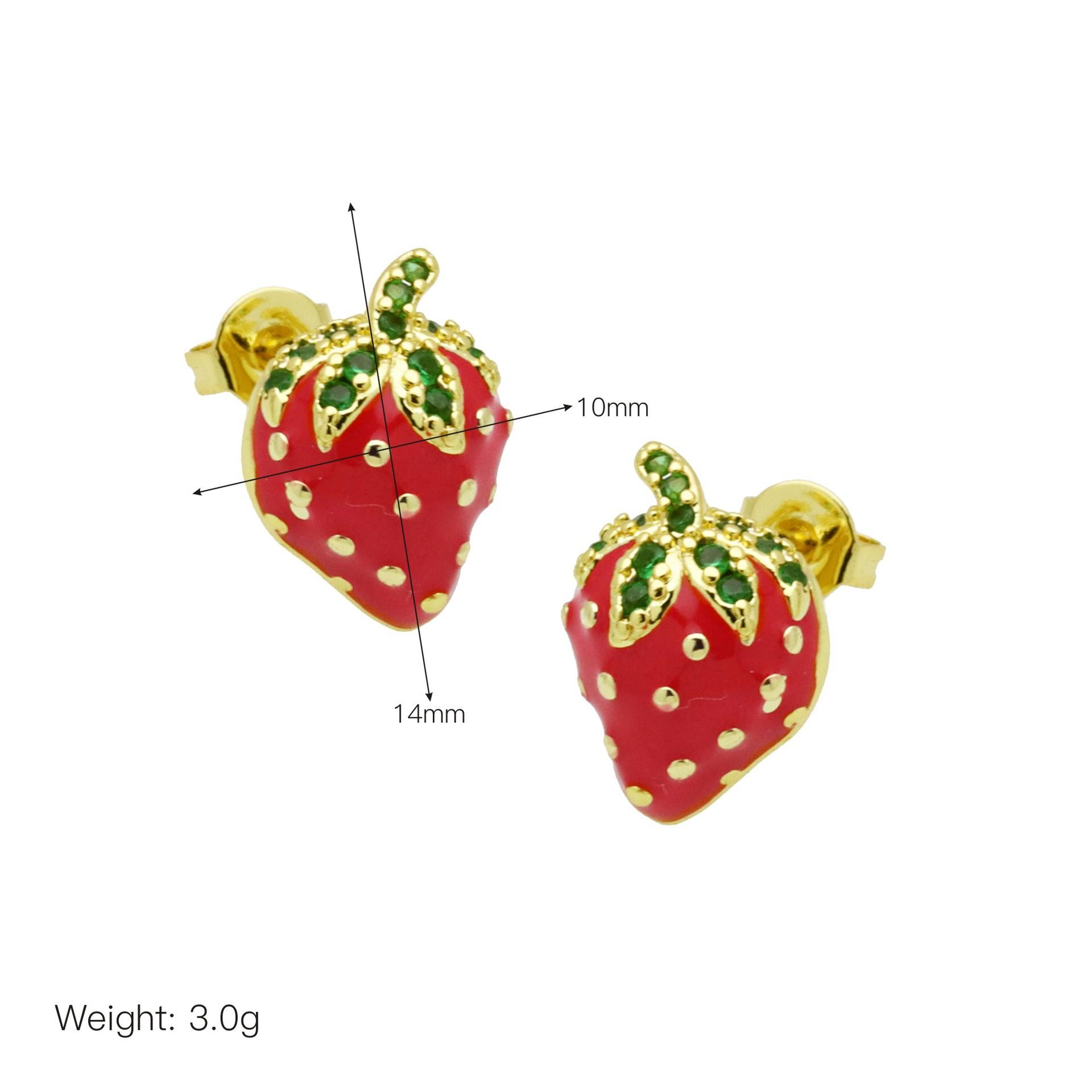 

Фрукты Клубника Вишня Цвет Масло Капля Премиум Серьги Серьги Ушные Пряжки
