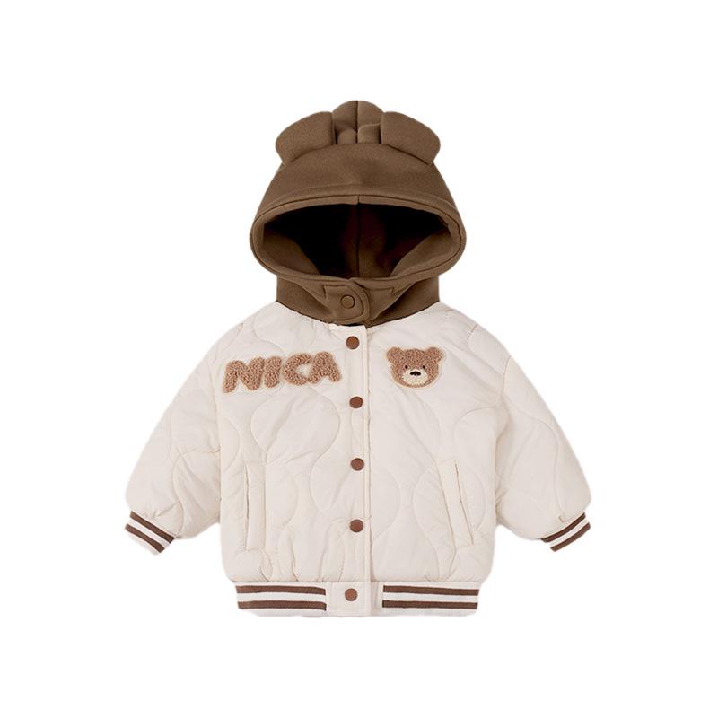 2026 Spring Baby Fleece-Lined Cotton Jacket - Machine Washable, Unisex One-Piece for Boys & Girls