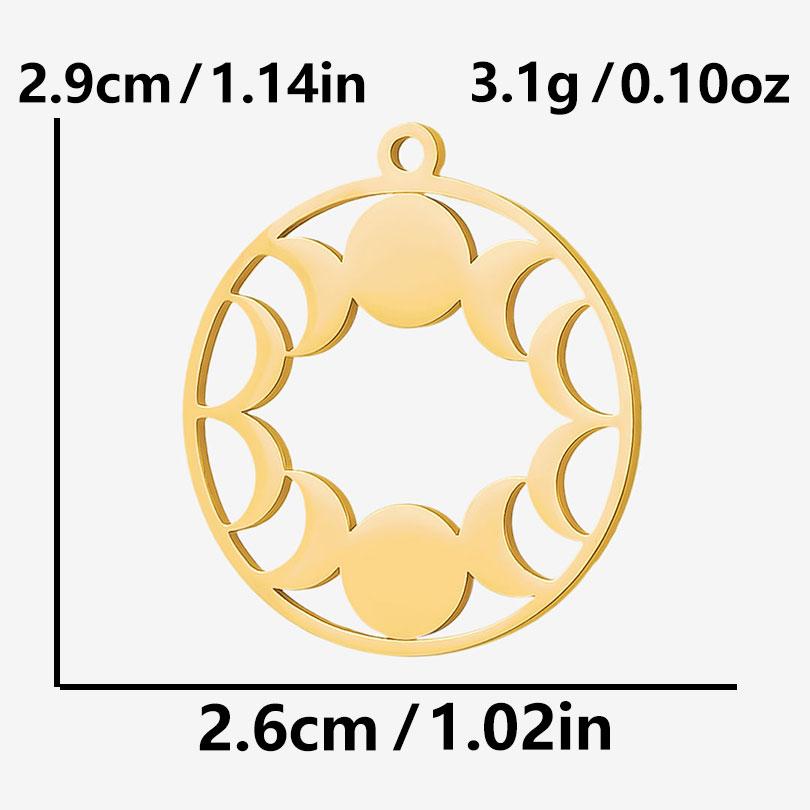 5pcs Gold Color Pvd Stainless Steel Witch Knot Snake Blood Moon Pendants For Jewelry Making Supplies DIY Keychain Earrings Charm