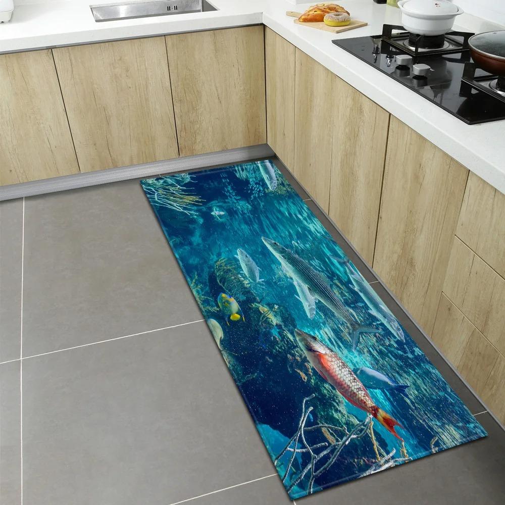 Underwater World Pattern Home Kitchen Floor Mat Door Decoration Floor Mat