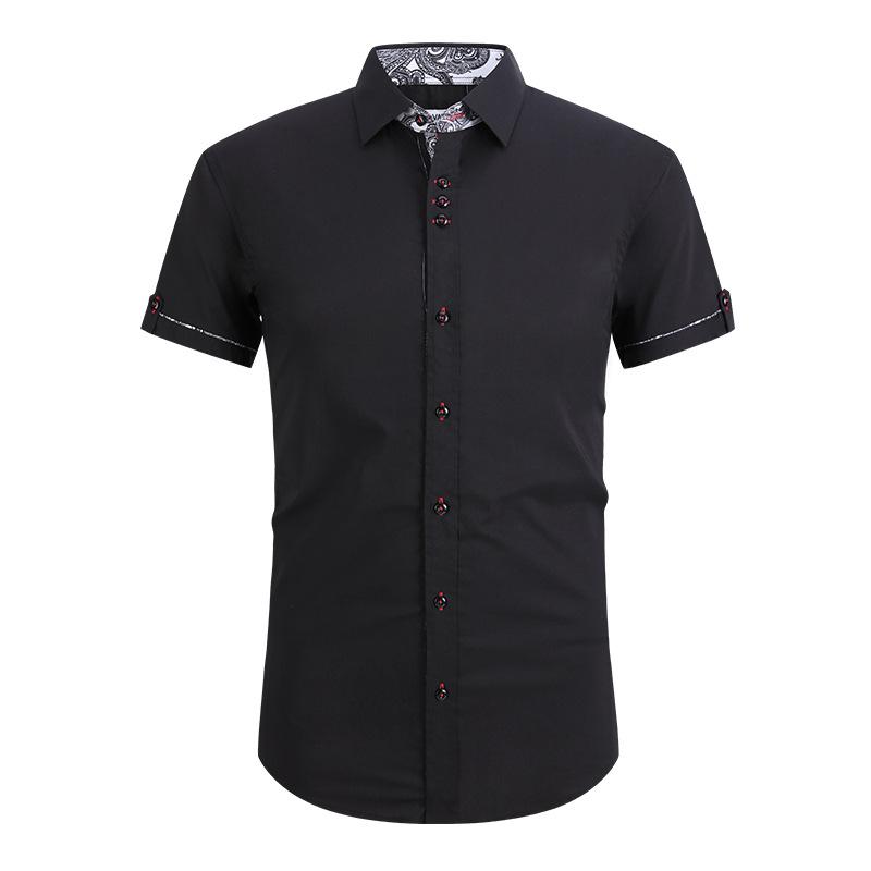 Fashion Lapel No Iron Short Sleeve 