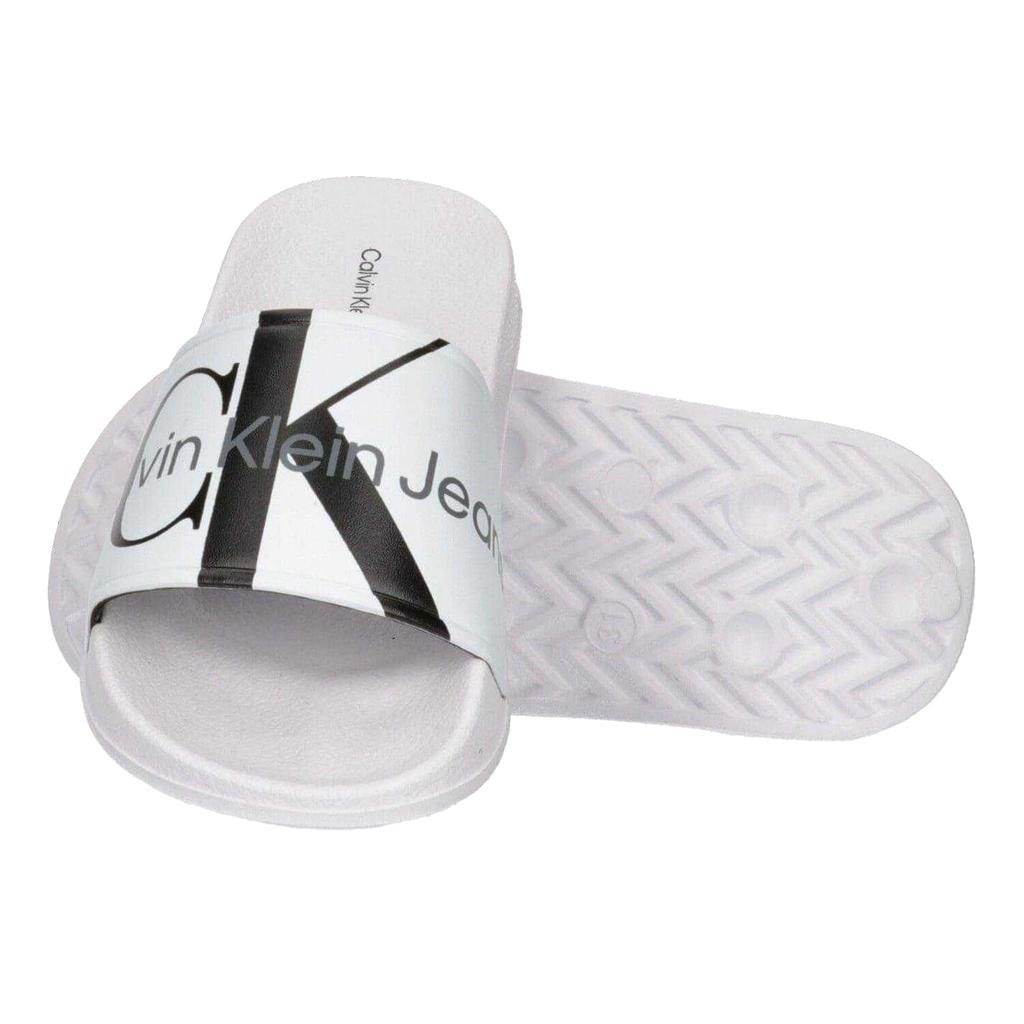 Calvin Klein Unisex Adult Logo Open Toe Flat Slides