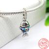 Real 100% 925 Sterling Silver Colorful Rainbow Pendant & Dream Catcher Heart Charm Fit Fashion 3mm Bracelet Romantic Gift