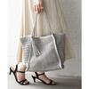 SHIPS any Tassel Openwork Knit Paper Tote Bag Green Brown Purple