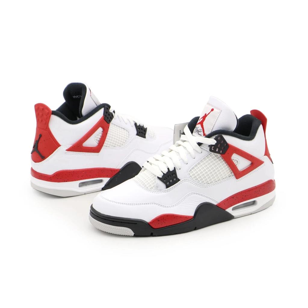 DH6927-161 Nike Air Jordan 4 Retro Red Cement Fire Black Neutral Grey (Men's)