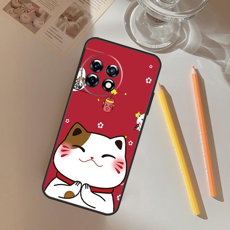 

cute lucky cat Funda For OnePlus 13R 13 12 R 11 9 10 Pro 8T 9RT 10T OnePlus Nord CE 2 3 4 Lite N20 N30 Case OnePlus Nord CE 3