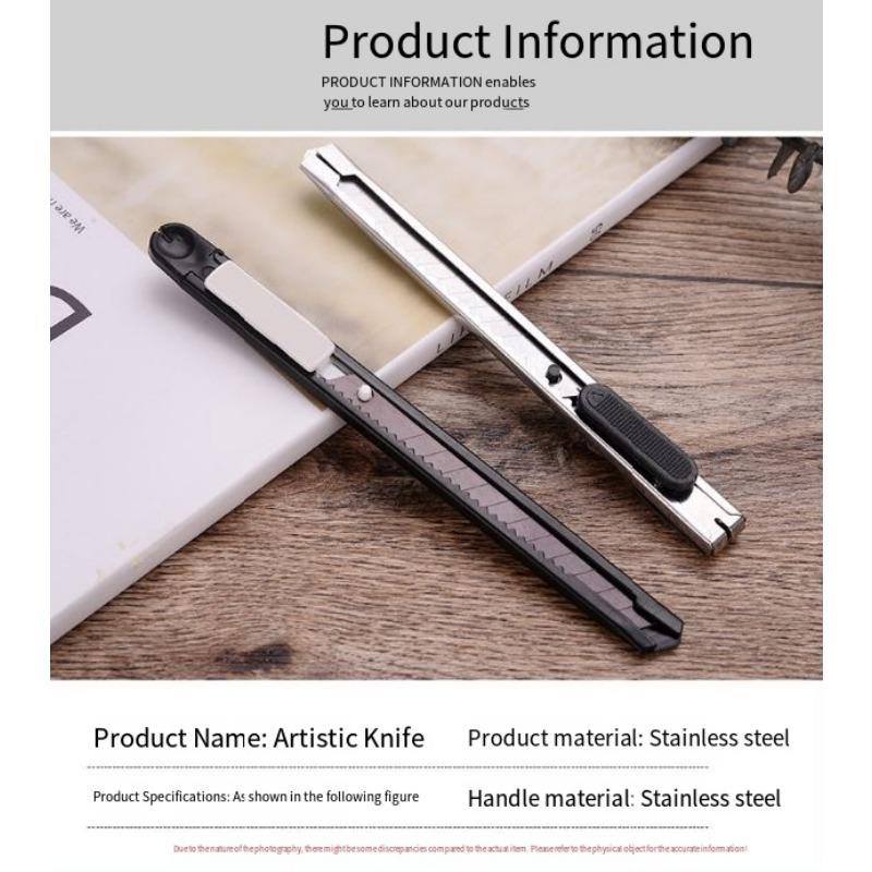 1PC Small Stainless Steel Utility Knife Portable Detachable Office Supply Metal Paper Knife Student Stationery Hand Tool Knife