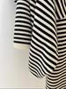 Women's Korean Blue & White Striped Round Neck Hoodie – Chic, Relaxed, Loose Fit for Early Spring