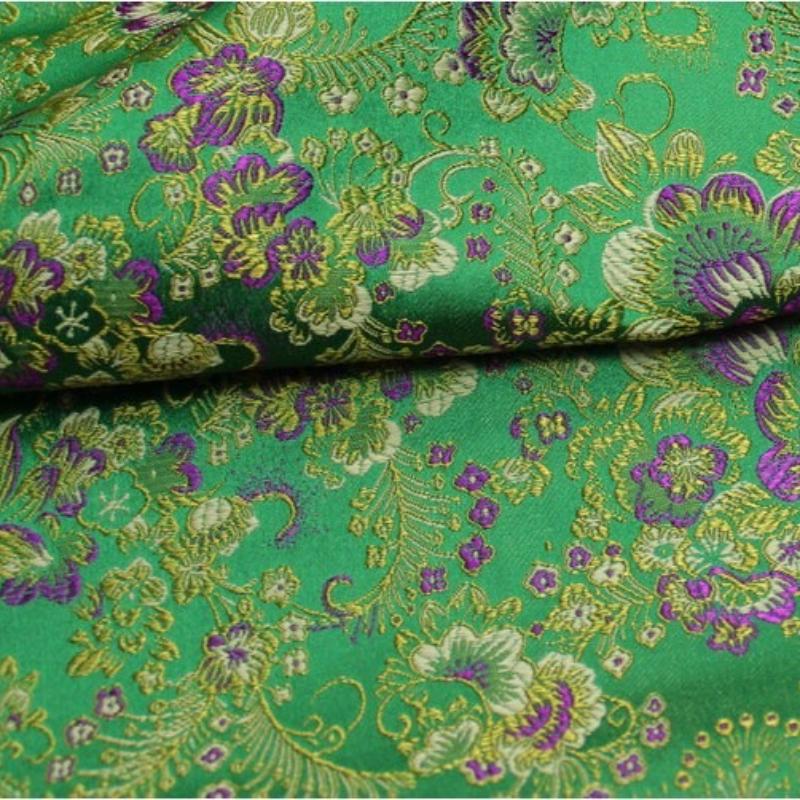 Wide 75cm Chinese Style Jacquard Brocade Spun Fabric Decorative Handcrafted Silk Antique Fabric DIY Cheongsam and Mongolian Robe