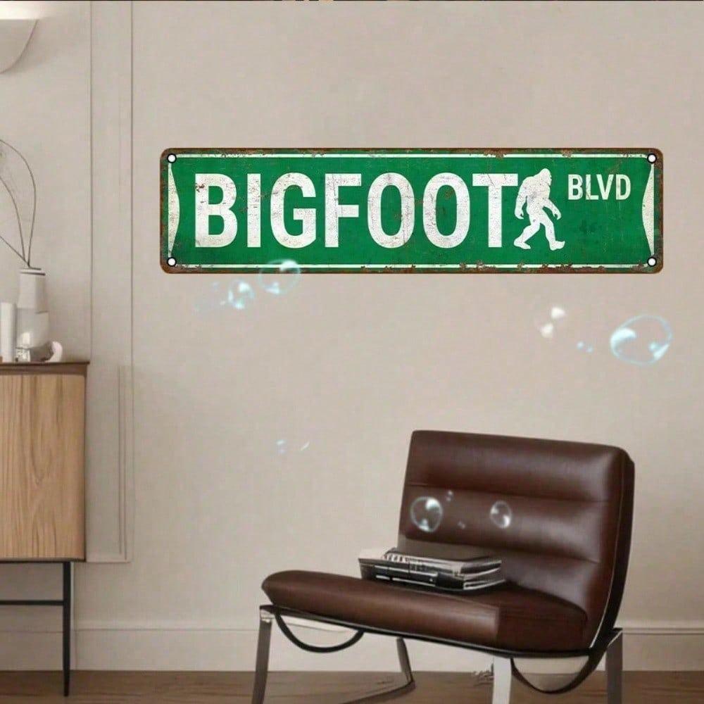 Bigfoot 4x16 Inch Vintage Metal Sign UV Printed Wall Plaque for Home Garage Bar Man Cave Decor