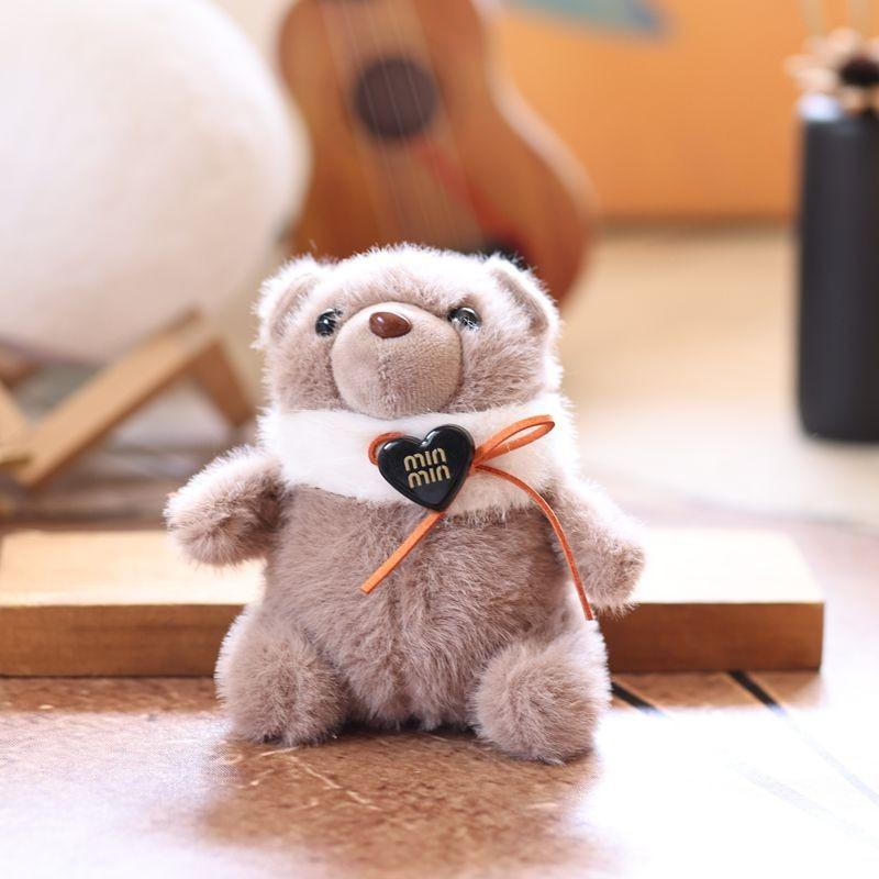 Plush Bear Keychain Soft Short Pile Toy For Kids And Collectors