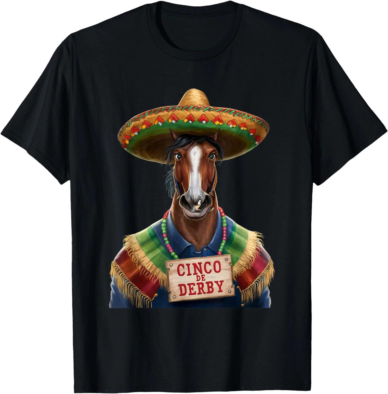 Funny Horse Racing Vintage Cinco De Derby Horse T-Shirt , Unisex Tee M