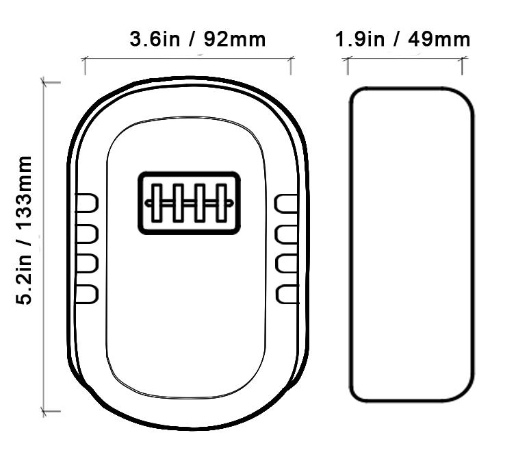 Waterproof Travel Safe Box Portable Mini LockBox with Code Anti-Theft Security Case with Removable Chain