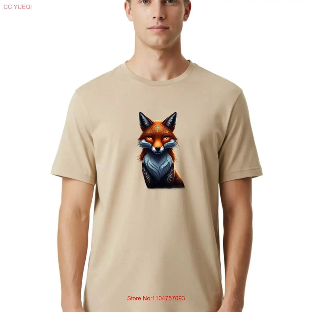 Tattoo Fox Unisexs T Shirt 100 Cotton Casual Summer Wear Vintage Top For Everyday Wear Homme Stylish Comfortable Soft