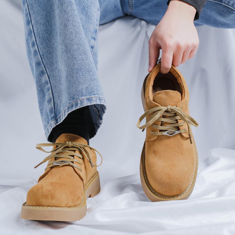 Derby shoes big head leather shoes 2025 new platform heightening British style retro tooling versatile men's shoes 2522-R