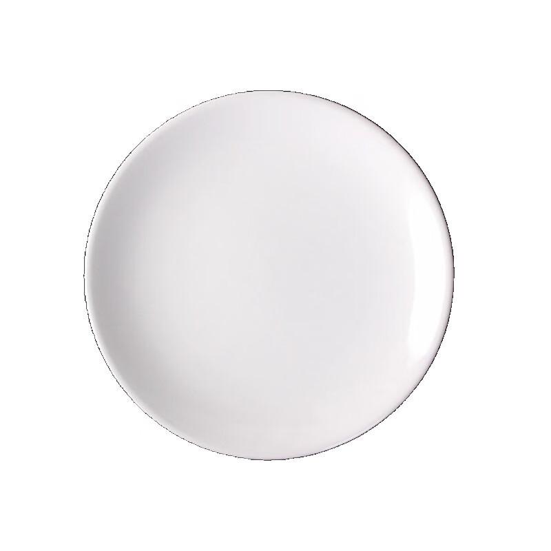 Elegant White Ceramic Shallow Dinner Plate