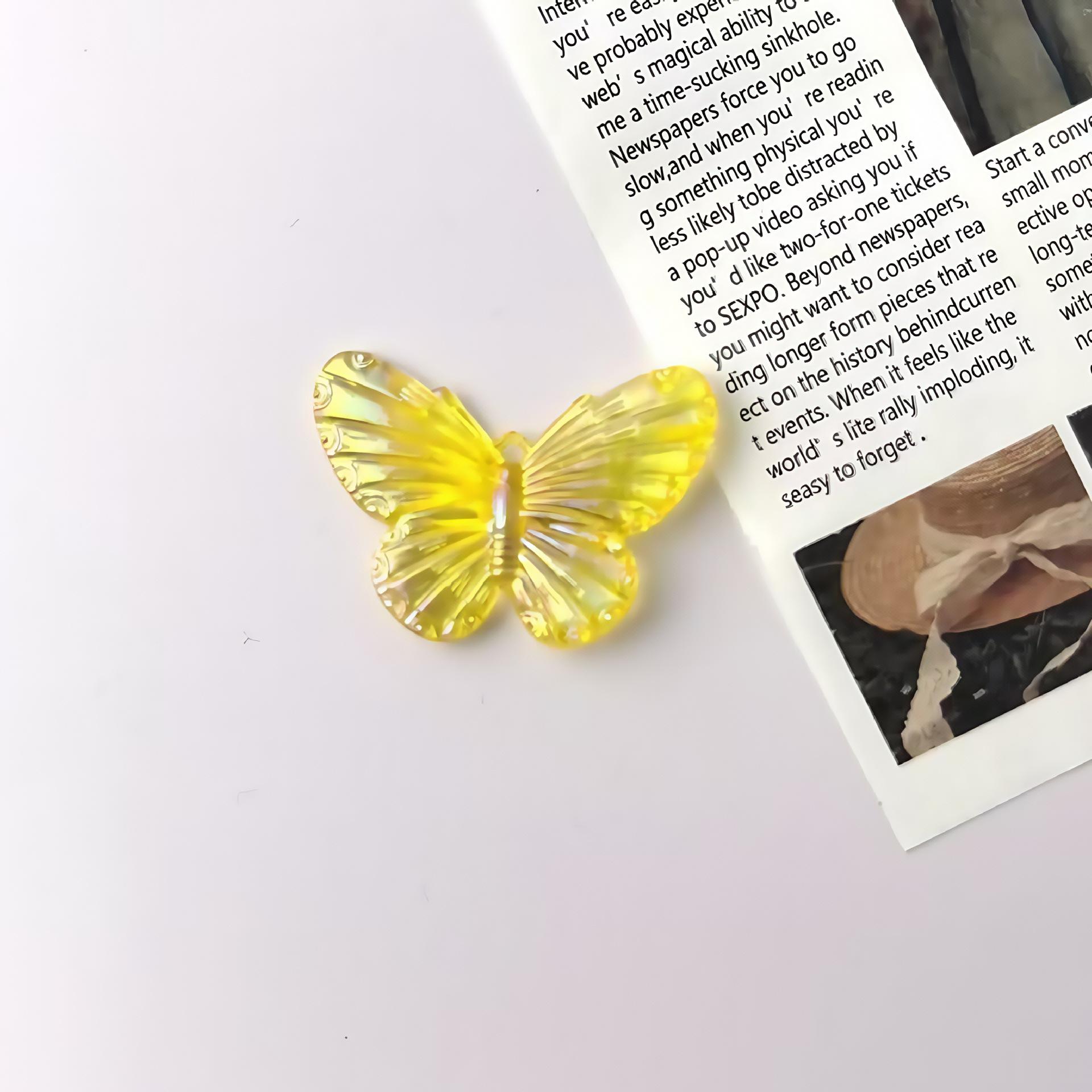 Iridescent Acrylic AB Color Butterfly Accessories for DIY Jewelry & Crafts Small Card