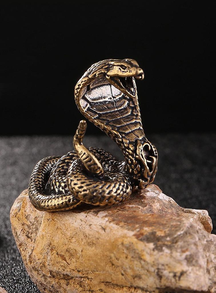 Brass Zodiac Year of the Feng Shui Good Luck Business Prosperity Charm x 4 x 3 Craft, Snake, Snake, Charm, Charm, (4 cm)