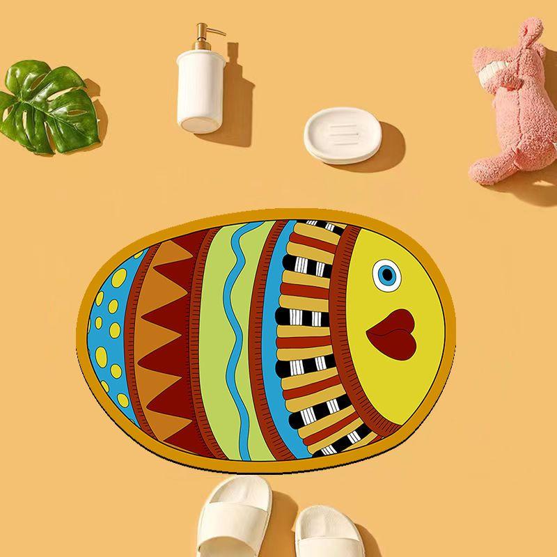 Absorbent floor mat bathroom bathroom diatom mud floor mat cute original cartoon household irregular fun