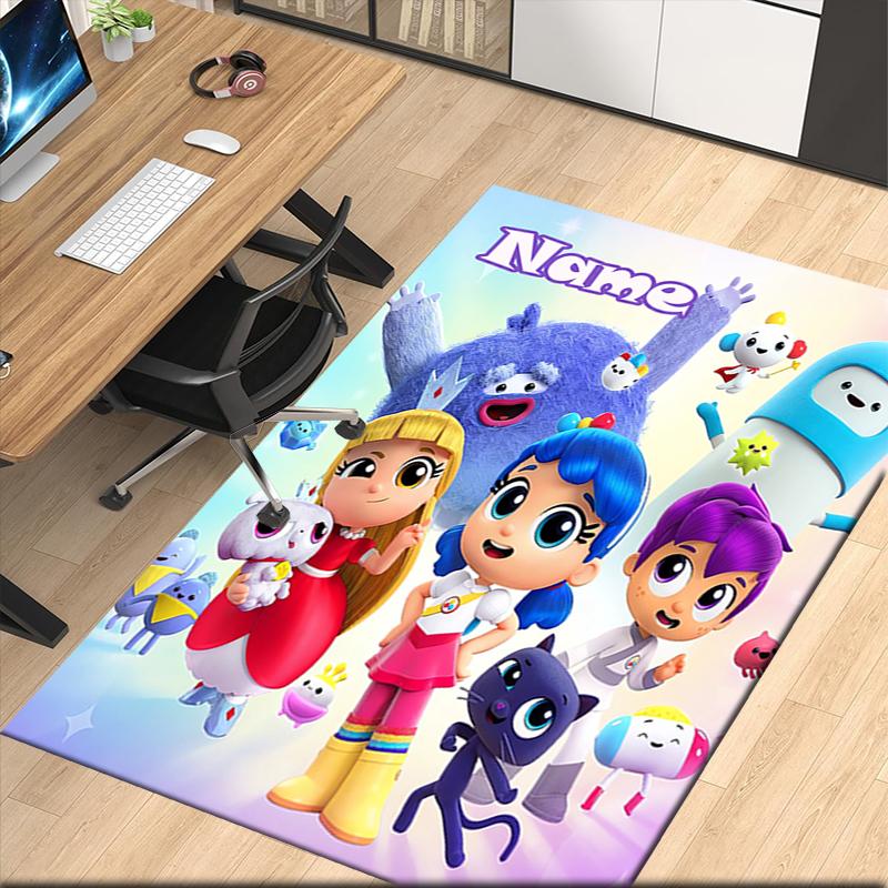Custom Name True and the Rainbow Kingdom Printed Carpet, for Office Chair Living Room Bedroom Kitchen Room Decor Gifts.
