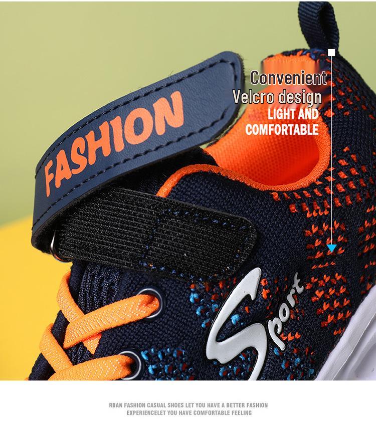 Boys' 2024 Flyknit Breathable Running Shoes - Lightweight, Mesh Design for Kids