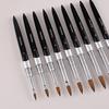 Nail Art Brush UV Handle Bristles Soft Faux Mink Metal Multifunctional Gel Carving Pen