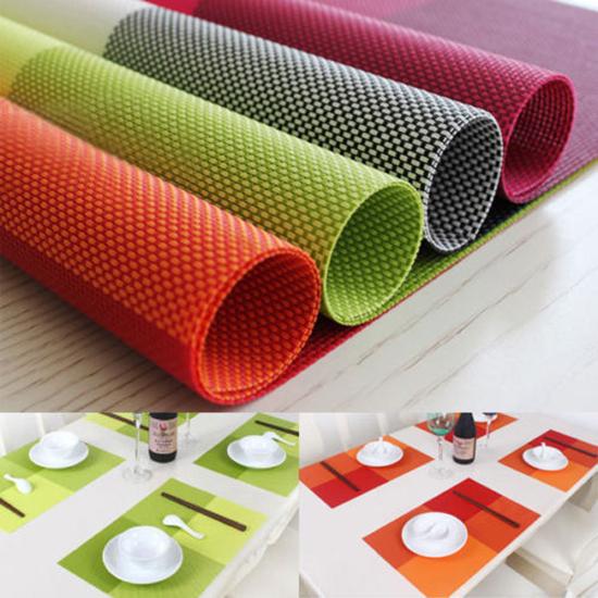Buy 1Pcs PVC Waterproof Placemats Insulation Mat Table Coasters Kitchen Dining Table at
