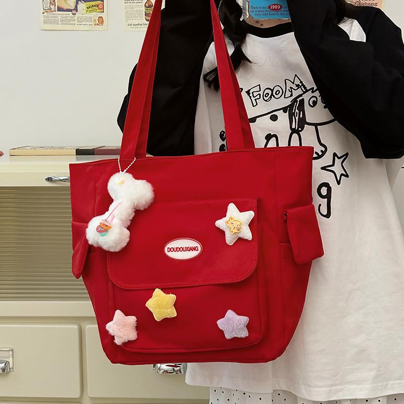 

Очаровательная Плюшевая Кукла Нейлоновая Сумка на Плечо Большой Вместимости Для Школы или Поездок StyleA