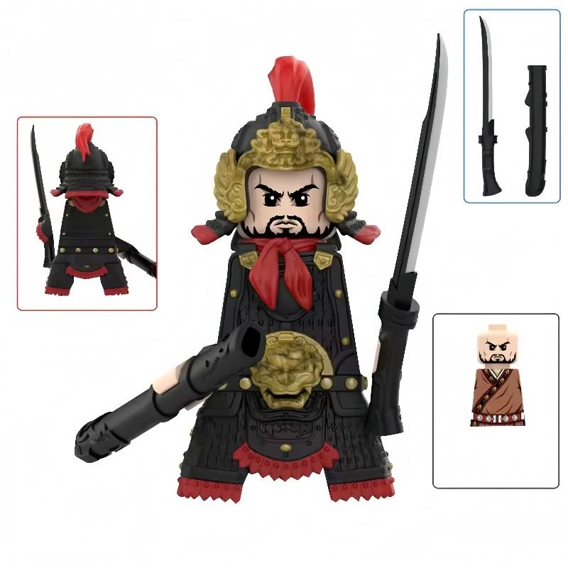 1pcs Ancient Chinese Hero Yue Fei General Military Armor Soldier Action Figures Building Block Sword Helmet DIY Brick Toy Gift