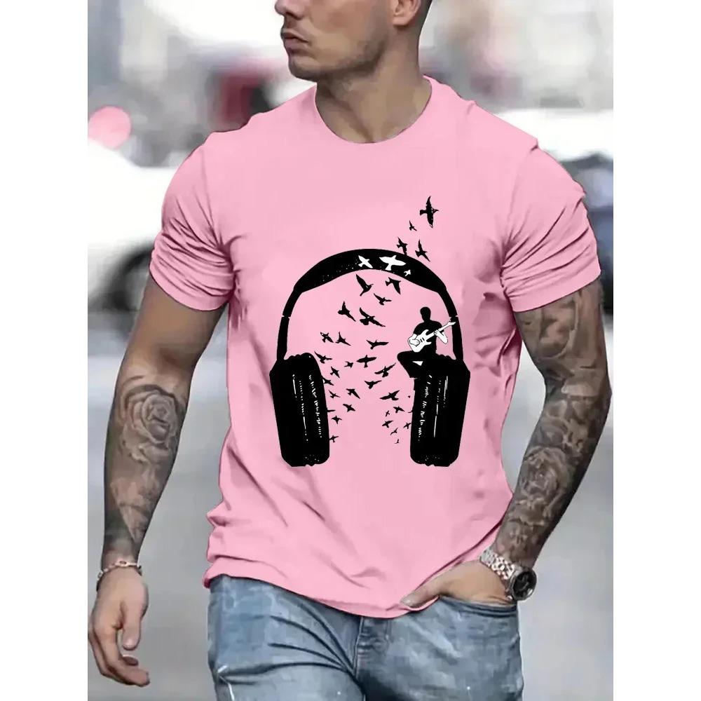 Entspannende DJ Musik T-shirt Männer Kurzarm Neuheit Lustige Kopfhörer T-shirt Vintage Sommer Tops Shirt T T-Shirt O Neck Streetwear