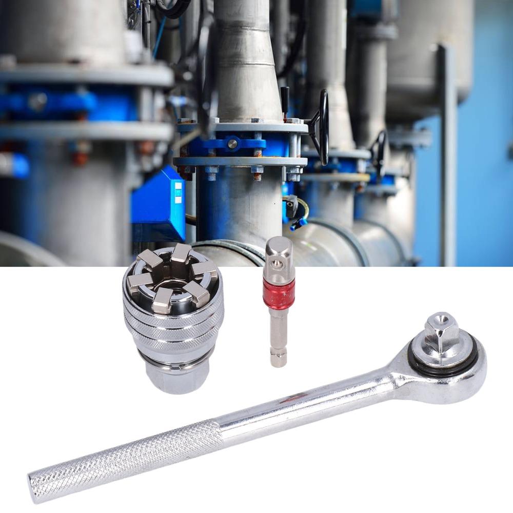 Chrome Vanadium Steel Adjustable Socket Wrench Ratchet Socket Wrench  Maintenance Work