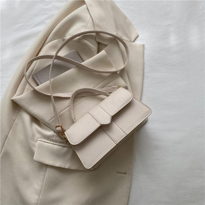 Einfarbige Handtasche mit schlichter Textur 2025 Mode Schulter-Umhängetasche kleine quadratische Tasche Tide Frühling und Sommer neue Modelle