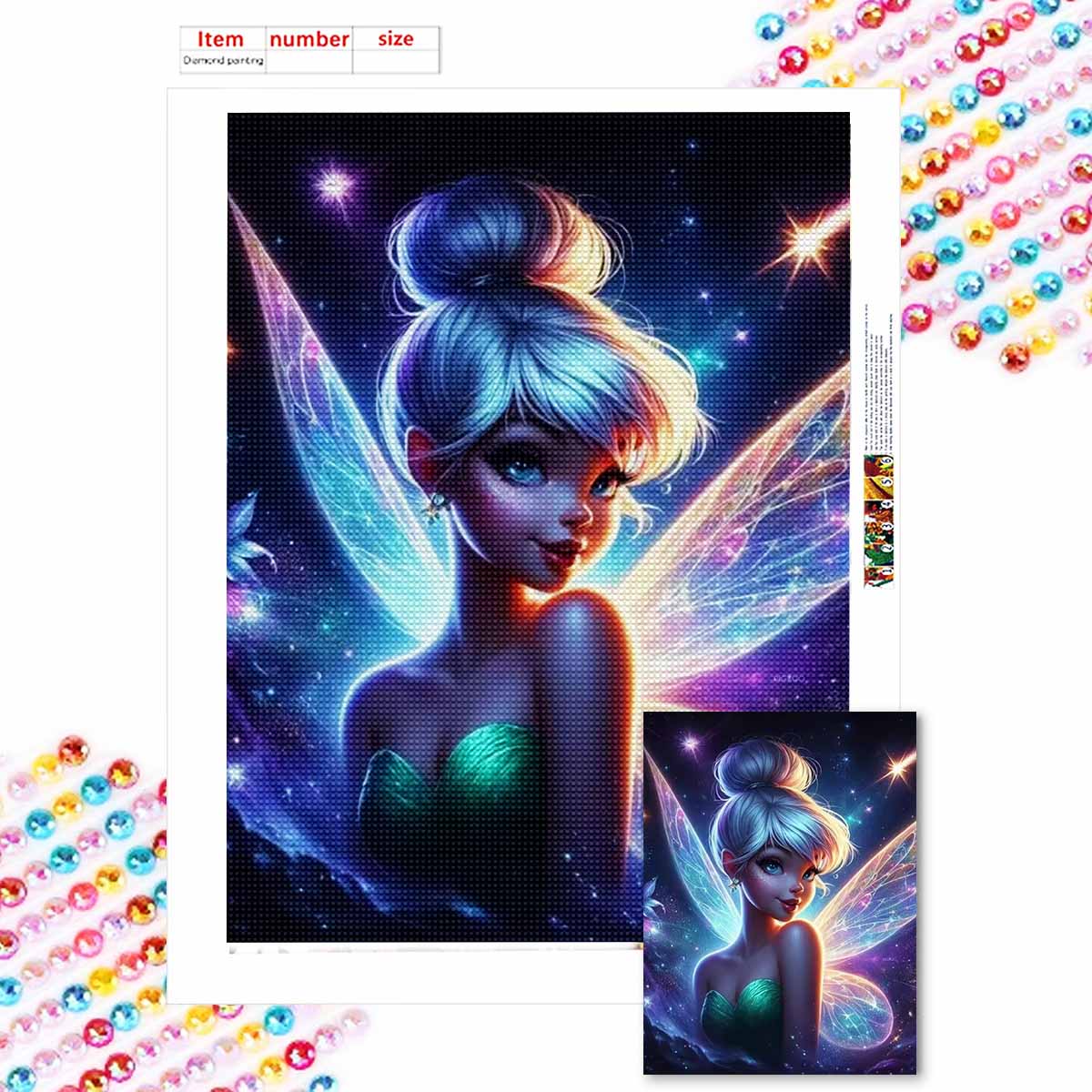 

Алмазная живопись своими руками Милый маленький эльф Набор для вышивания крестом Мозаичное искусство Алмазная живопись Полная выкладка Алмазное украшение для дома Round 20x30cm