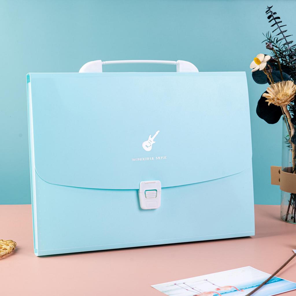 Student Blue 13-Layer Accordion File Folder - A4 Capacity Organizer