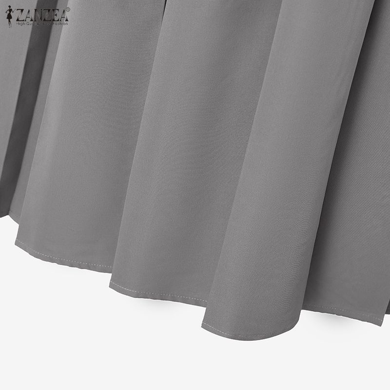 ZANZEA Women Casual Round Neck Sleeveless Loose Long Dress