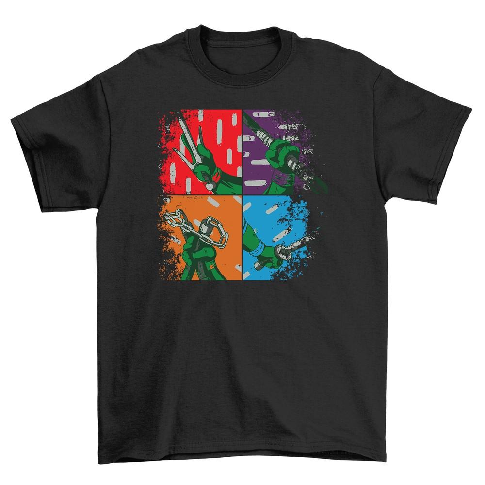 Turtle POP ART t-shirt Ninja, Dude! Vibrant colors unite in this hilarious
