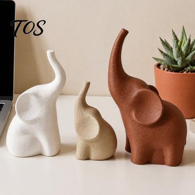 Cadeaux Pensés pour Anniversaire Lot de 3 Statues Famille d'Éléphants, Ornement Mignon Parents Enfant, Figurines Décoratives Modernes Étagères à Livres Chance