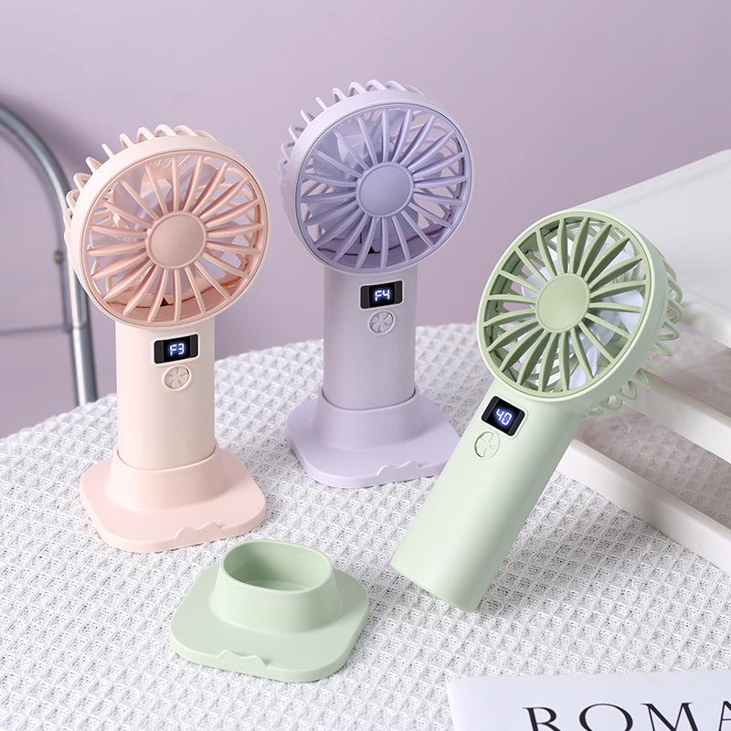 Portable Mini USB Desk Fan with Digital Display for Office, Student, Dorm