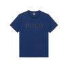 Polo Einfarbiges Rundhals-Kurzarm-T-Shirt mit Buchstaben für Herren Oberteile Blau 710815945-006
