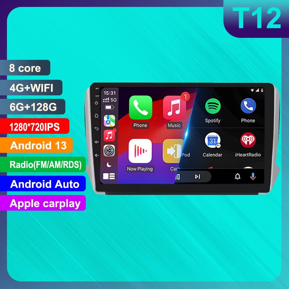 Compatible with Peugeot 208 & 2008: Android GPS Navigation, HD Reversing Camera & CarPlay.