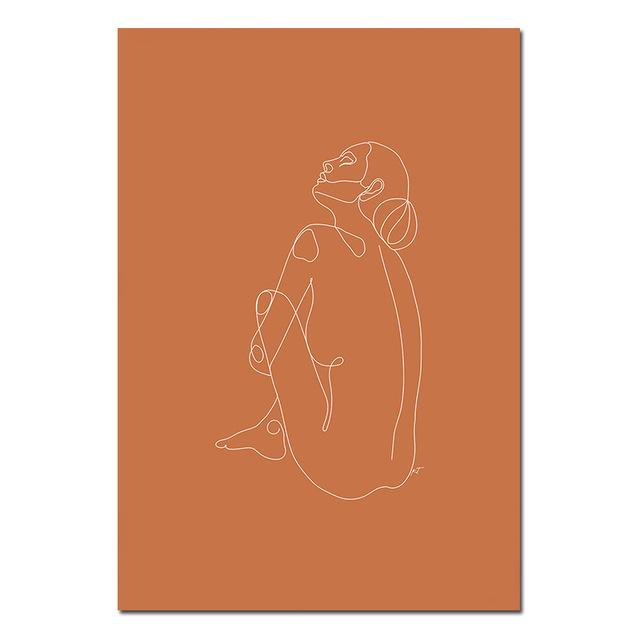 Poster cu linie geometrică abstractă pentru fată, pictură pe pânză, cuplu pentru sufragerie, acasă, cuadros, artă de perete, imagine minimalistă nordică