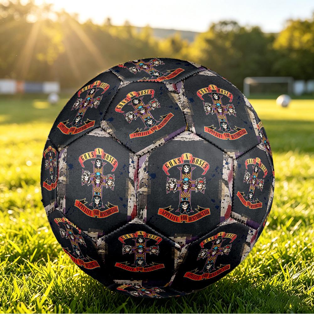 Guns N’ Roses Print Standard Size 5 Soccer Ball Durable Shock?Absorbing Ball For Training Match Outdoor Play