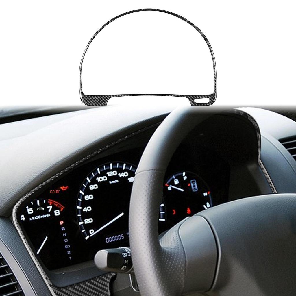 Carbon Fiber Interior Parts for Honda Accord 03-07: Steering Wheel, Window Lifters, Center Console, and Instrument Panel.