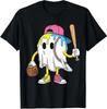 Cream Drip Ghost Baseball Spots Drip Halloween Unisex T-Shirt