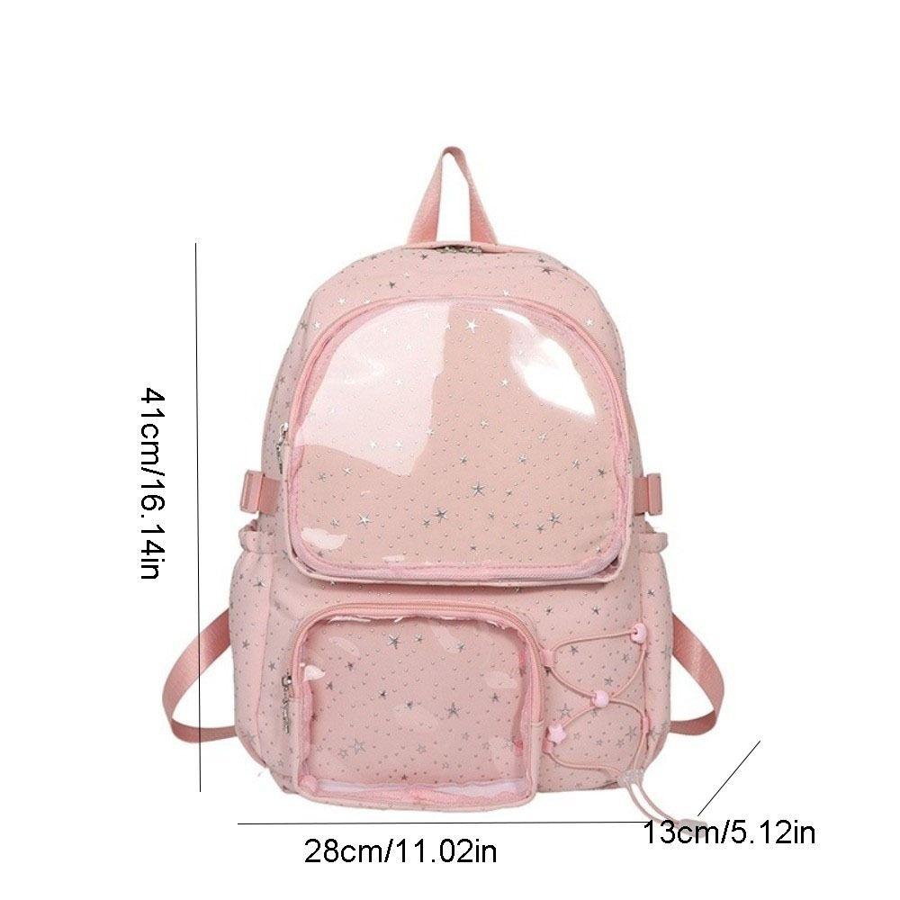 Oxford Stoff Stern Rucksack Druck Transparent Itabag Lässiger Nylon Rucksack Damen