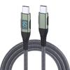 PD60W Dual Head Type-C LED Digital Display Super Fast Charger Data Transfer Braided Cord for Huawei Xiaomi Phone Charging Cable